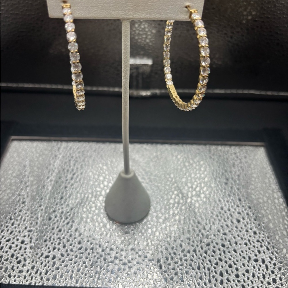 Elegant Sterling Silver Gold Hoop Earrings